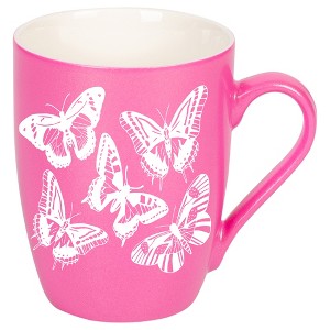 Elanze Designs Butterflies Princess Pink 10 ounce New Bone China Coffee Cup Mug - 1 of 1