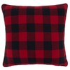 Saro Lifestyle Buffalo Plaid Merry Throw Pillow With Poly Filling, 16", Red - 2 of 3