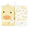 Hudson Baby Cotton Animal Face Hooded Towel, Yellow Duck, One Size - 2 of 4