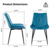 DYHOME Mid-century Modern Dining Chairs, Velvet Upholstered Metal Side Chair, Set of 4 - 3 of 4