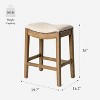 Maven Lane Adrien Rustic Backless Fabric Saddle Seat Counter Height Bar Stool - 4 of 4