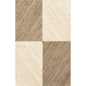 Nuloom Felicia Solid 4x6 Jute Indoor Area Rug for Dining Room Rug Neutral Rug Living Room Rug, Natural/Ivory - 1 of 4