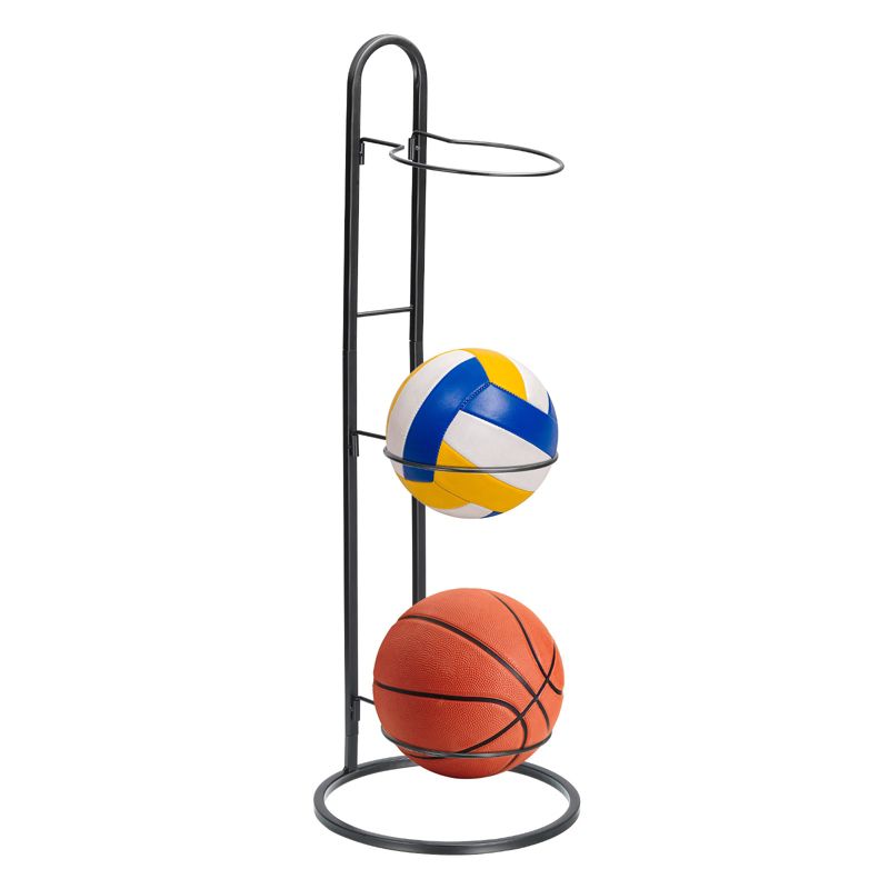 Unique Bargains 3 Tier Removable Vertical Display Stand Ball Storage Rack Black 1 Pc, 1 of 6