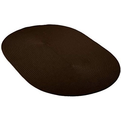 Braided Black Oval Synthetic Easy-Care 36"x24" Rug