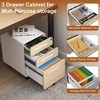 INFURNIC Decorative Storage Cabinet 3 Drawer Mobile File Cabinet with Lock for Office Use, White, 21"*18"*24" - 2 of 4