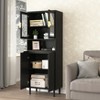 Lirago,23.62"D * 13.78"W * 63"H,Black Tall Bookcase with 4 Glass Doors, Adjustable Storage Cabinet, apply to Kitchen/Living Room/Dining Room - 3 of 4