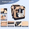 JESPET 36'' Soft Dog Crates Kennel for Pets, 3 Door Soft Sided Folding Travel Pet Carrier with Straps and Fleece Mat for Dogs, Cats, Rabbits, Grey - 3 of 4