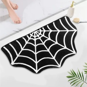 Spider Web Bath Mat Large Spider Web Rugs for Bedroom Gothic Home Decor Witchy Horror Goth Room Rugs Machine Washable Non-Slip Area Rugs - 1 of 4