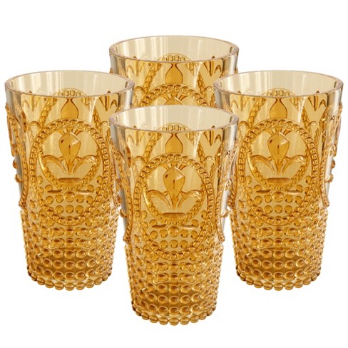 Tumblers, Drinking Glasses, Federal Glass, Tumblers, White and Gold, Water  Glasses, Set of 2, 10 ounce glasses