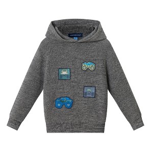 Andy & Evan  Toddler  Hooded Monster Truck Patches Sweater - 1 of 3