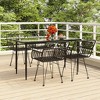 vidaXL Garden Dining Set Black Steel, Tempered Glass, Polyethylene Medium - 55.1" x 27.6" x 29.1" Black 4 - 2 of 4