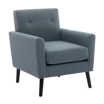 Mid-Century Accent Chair, Modern Upholstered Fabric Accent Armchair, Comfy Upholstered Reading Accent Chairs for Bedroom