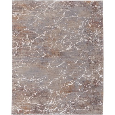 Pryor Modern Abstract Taupe/Brown/White Area Rug