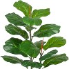 39 Inch Artificial Fiddle Leaf Fig Tree Ficus Lyrata Fake Tropical Plant for Home Office Warehouse Decor Indoor Outdoor - 4 of 4