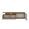 63.3" FSC Certified Engineered Wood TV Stand with 2 Doors, 4 Shelves, and Modern Minimalist Design for Living Room and Bedroom - 2 of 4
