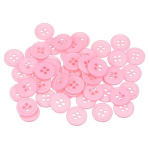 Unique Bargains Resin Craft Snap Round Flat 4-Hole Sewing Buttons 50 Pcs - 1 of 4