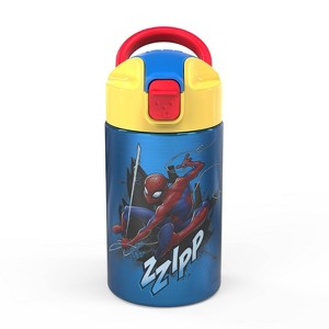 Zak Designs Spider-Man 14oz Stainless Steel Double Wall Valiant Bottle: Kids Water Bottle, Dishwasher-Safe, Multicolor - 1 of 4