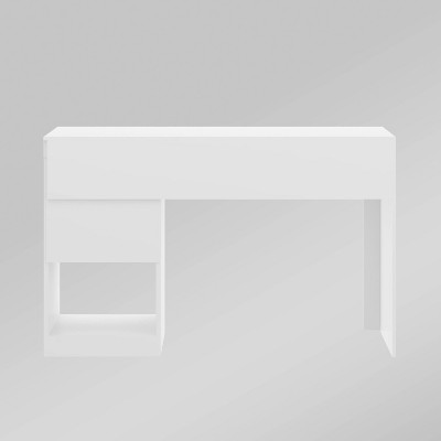 White Expandable Home Office Desk with Drawers and Filing Cabinet