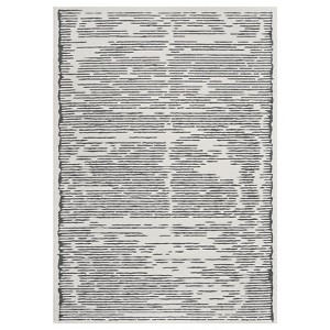 Coolmee Washable Modern Stripe Carpet Non Slip Soft Rubber Backed Rug,Low Pile Area Rug for Bedroom Office DiningRooBeige - 1 of 4