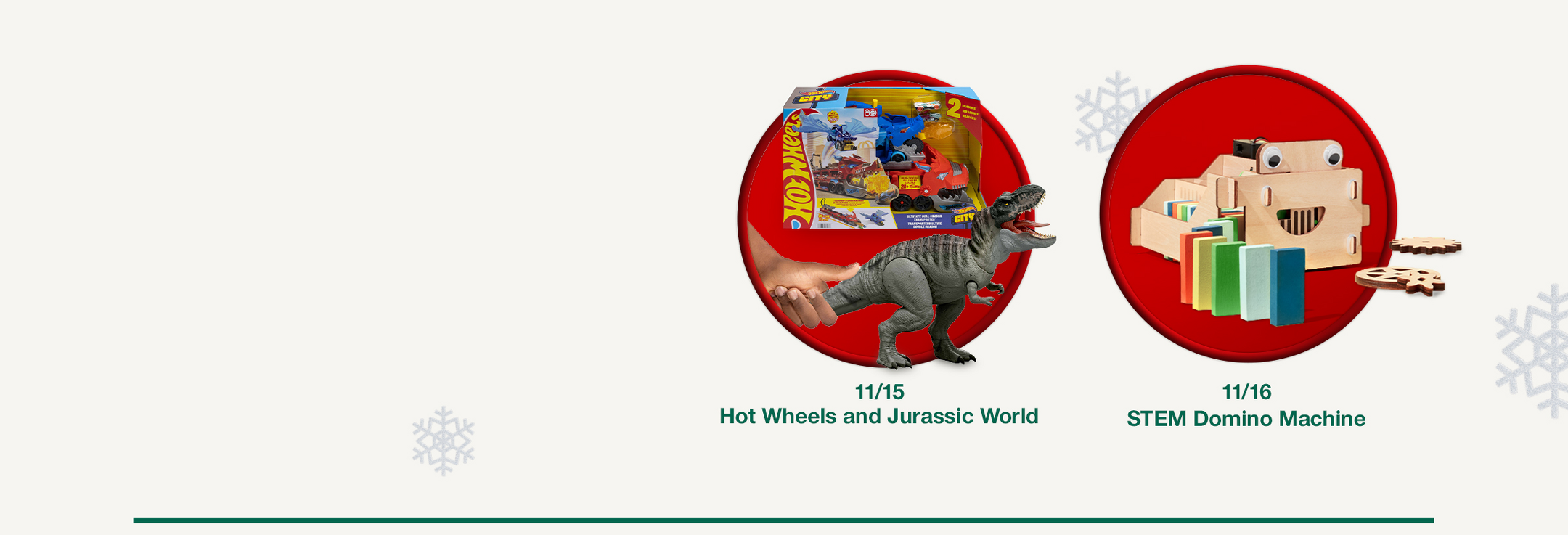 11/15
Hot Wheels and Jurassic World

11/16
STEM Domino Machine