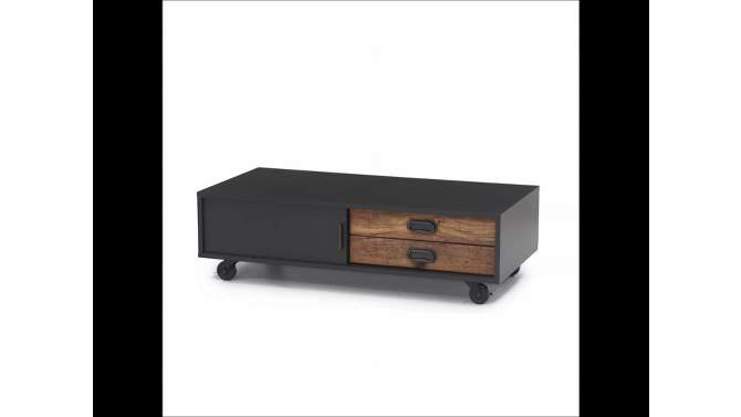 Sauder Boulevard Cafe Coffee Table Black with Vintage Oak Accents, 2 of 6, play video