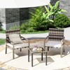 Whizmax  3 Pieces Patio Furniture Set, Indoor/Outdoor Rattan Sectional Sofa Conversation Bistro Set for Garden Balcony Backyard Porch Lawn - 4 of 4