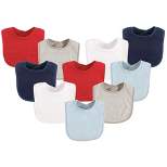 Luvable Friends Baby Boy Cotton Terry Bibs 10pk, Boy Solid, One Size
