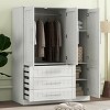 Dat Armoire Closet With 4 Doors And 3 Drawers,Armoire Wardrobe,Wardrobe Closet,Wood Armoires And Wardrobes,Wardrobe Armoire Closet -Maison Boucle - 2 of 4