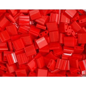John Bead Miyuki 5x5mm TL-408 Red Opaque Tila Glass Square Beads 50 Grams - 1 of 2