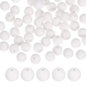Unique Bargains Round Loose Rubber Beads Craft Smooth Ball Small Hole for DIY Crafts 50 Pcs - 1 of 4