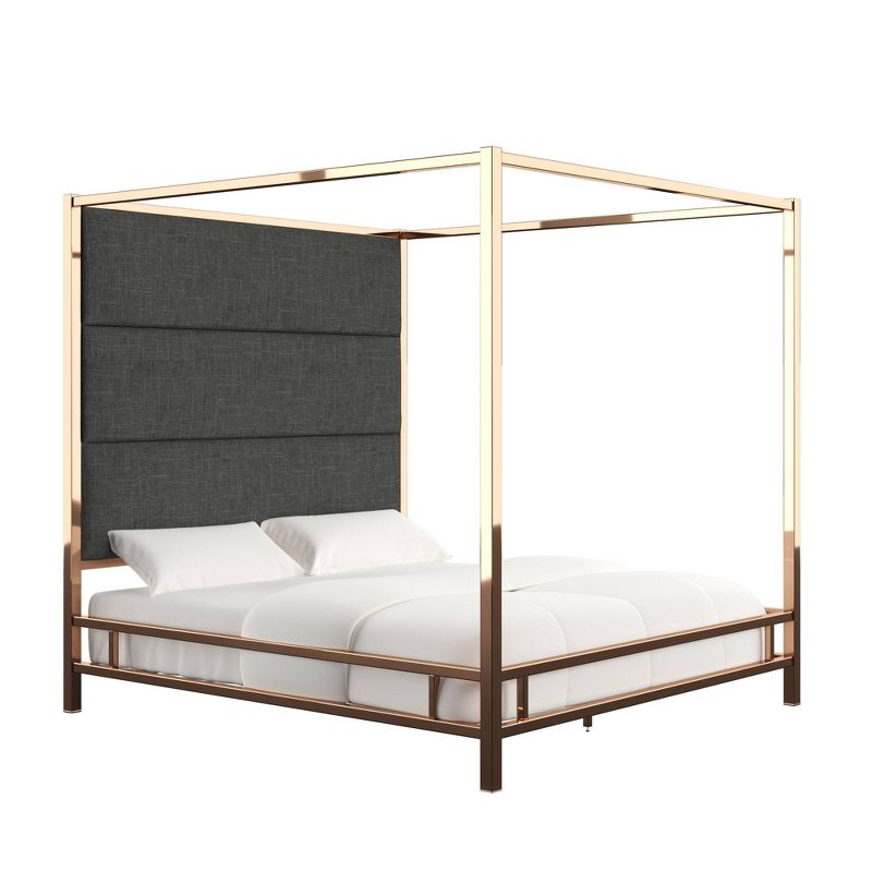 Evert Champagne Gold Canopy Bed with Panel Headboard - Inspire Q, 1 of 7