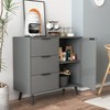 Lirago Gray Sideboard Buffet Cabinet Storage Cabinet with 3 Drawers and 1 Doors apply to Kitchen or Living Room or Dining Room 31.5"Dx13.78"Wx29.1"H - 2 of 4