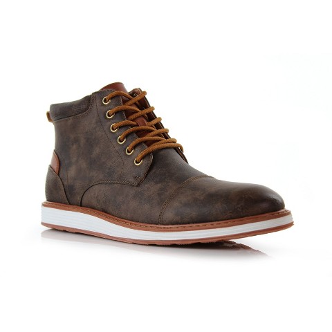 Ferro Aldo Mens Birt MFA506027 Casual Mid-Top Sneaker Boots, in Chestnut Brown, Size 9