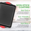 NutriChef 3pc Nonstick Carbon Steel Bakeware Set w/ Red Silicone Handles - NCSBS3S - 4 of 4