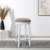 NicBex Stylish Bar Stools Set of 2, 360°Swivel Wooden Counter Stools with Fabric Upholstered Seat and Iron Footrest for Kitchen Island, Cafe - 2 of 4