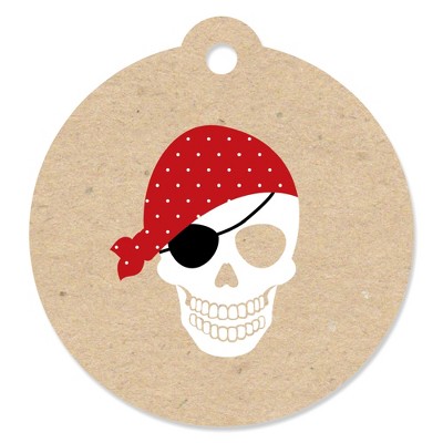 Big Dot of Happiness Beware of Pirates - Pirate Birthday Party Favor Gift Tags (Set of 20)