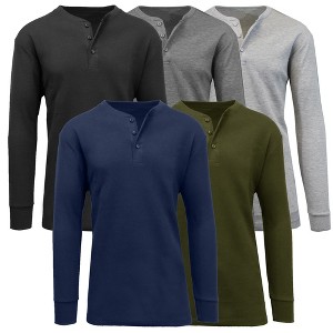 Blue Ice  Men's Modern Fit  Waffle-Knit Thermal Henley- 5 Pack - 1 of 4