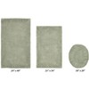 Edge Bath Rug 100% Premium Cotton Ultra-Soft Water Absorbent Tufted Solid Reversible 3 Piece Bathroom Rug Set for Machine Washable Bathmat - 2 of 4