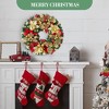 18-inch pre-lit Christmas wreath, Christmas decoration with lights, ornaments, berries, and bow, suitable for front door, wall, and window - 3 of 4