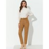 Allegra K Women's Casual Faux Suede High Waist Belted Straight Legs Pants - 3 of 4