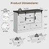 Farmhouse 4 Drawer Dresser for Bedroom, 45" Wood Dressers with Sliding Barn Doors, TV Stand with Large Drawers & Bar Handles - 2 of 4