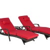 Outdoor Patio Chaise Lounges, Patio Adjustable Recliner up to 150° with Removable Cushions, Armrest Wicker Long Reclining Chaise-Coolbibila - 3 of 4