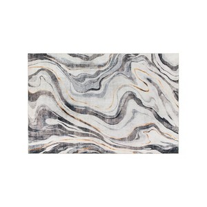 World Rug Gallery Contemporary Marble Washable Non Slip Area Rug - 1 of 4