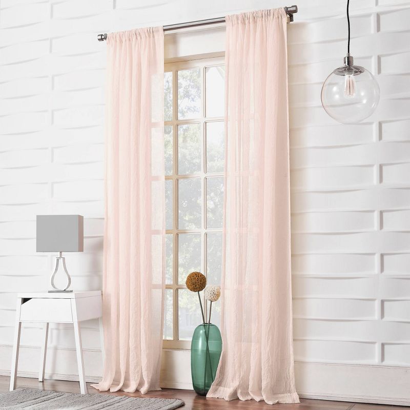 No. 918 Sheer Avril Crushed Texture Rod Pocket Curtain Panel, 6 of 15