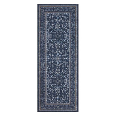 Coolmee Washable Vintage Floral Boho Area Rug for Living Room Non Slip Soft Low Pile Thin Floor Carpet for Bedroom, Dining Room