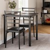 Dining Table Set for 2, 3 Piece Small Space Dining Set Square Table with 2 Upholstered Chairs - 3 of 4