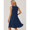 cheibear Women's Sleeveless Round Neck Tank Dress Sleepwear with Pockets - 3 of 4