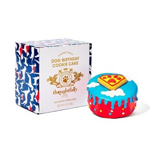 Thoughtfully Pets, Superhero Dog Birthday Gourmet Mini Cookie Cake, Peanut Butter Flavored, Hand Decorated Hollow Biscuit Cake for Any Dog Breed - 1 of 4