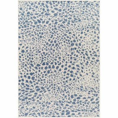 Mark & Day Olan 5'3"x7' Rectangle Woven Indoor & Outdoor Area Rugs Navy/Beige: Modern Stain-Resistant, Pet Friendly