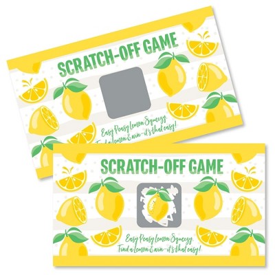 Big Dot of Happiness So Fresh - Lemon - Citrus Lemonade Party Game Scratch Off Cards - 22 Count